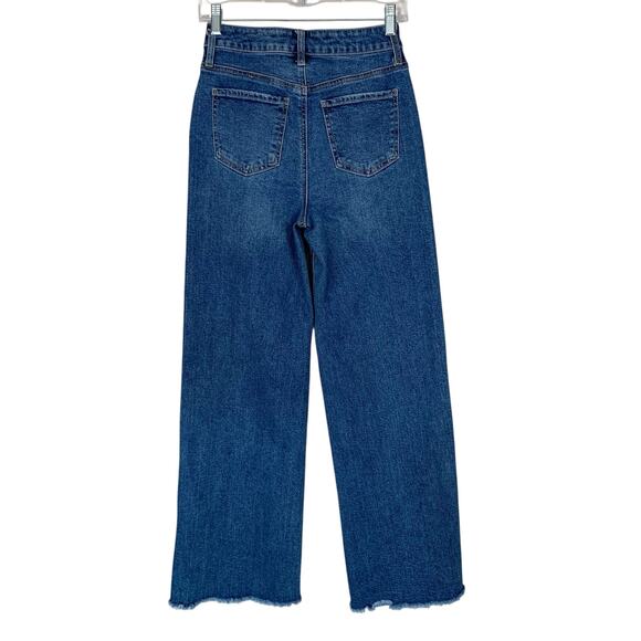 BCBGeneration High Rise Wide Leg Jeans Distressed Frayed Hem Women's 3 26 - Picture 4 of 11